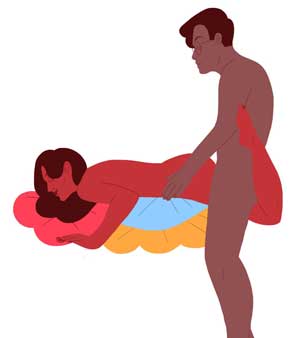 posisi seks menggunakan bantal